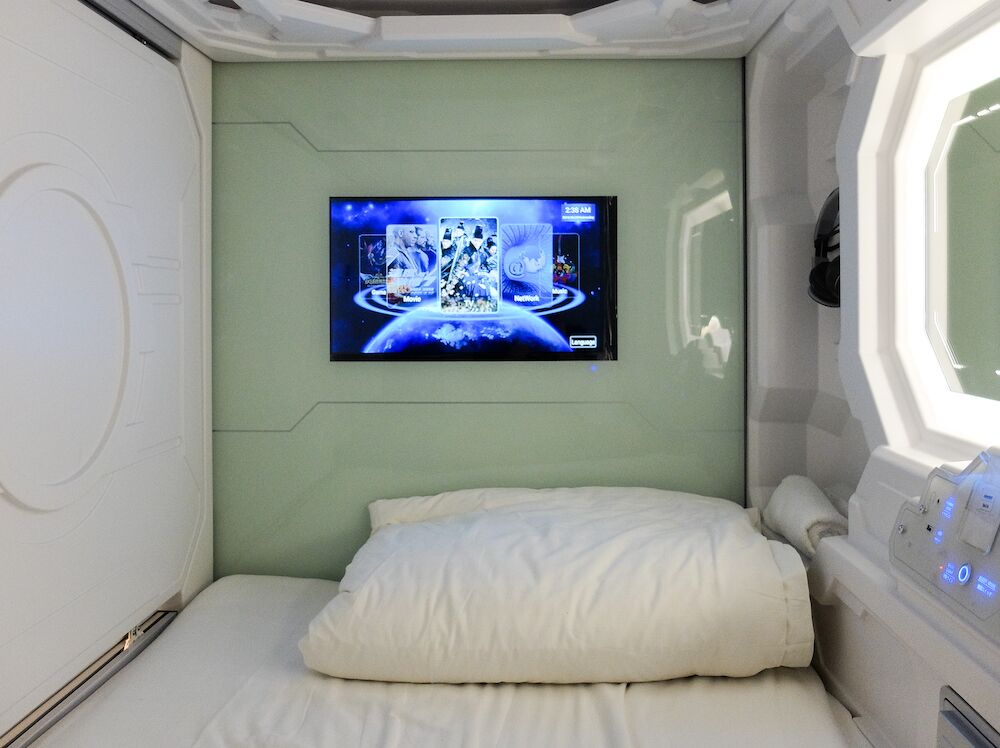 Capsule at a Capsule Hotel in Malaysia
