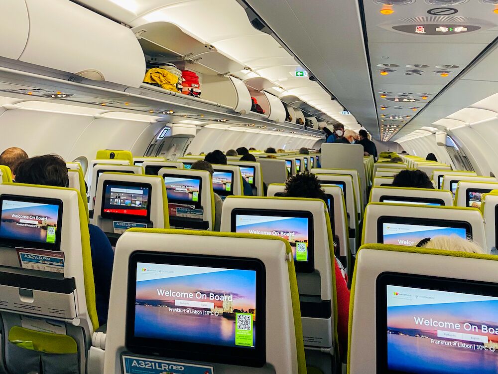 On a TAP Air Portugal plane
