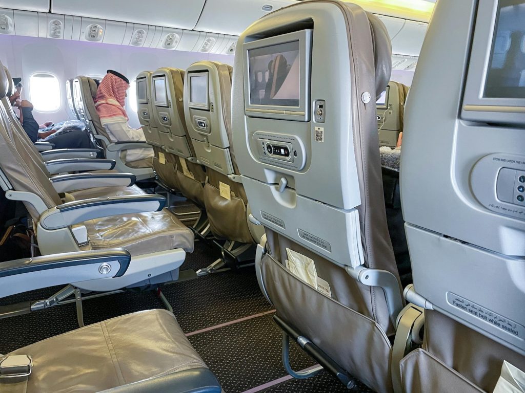 Empty seats on a plane