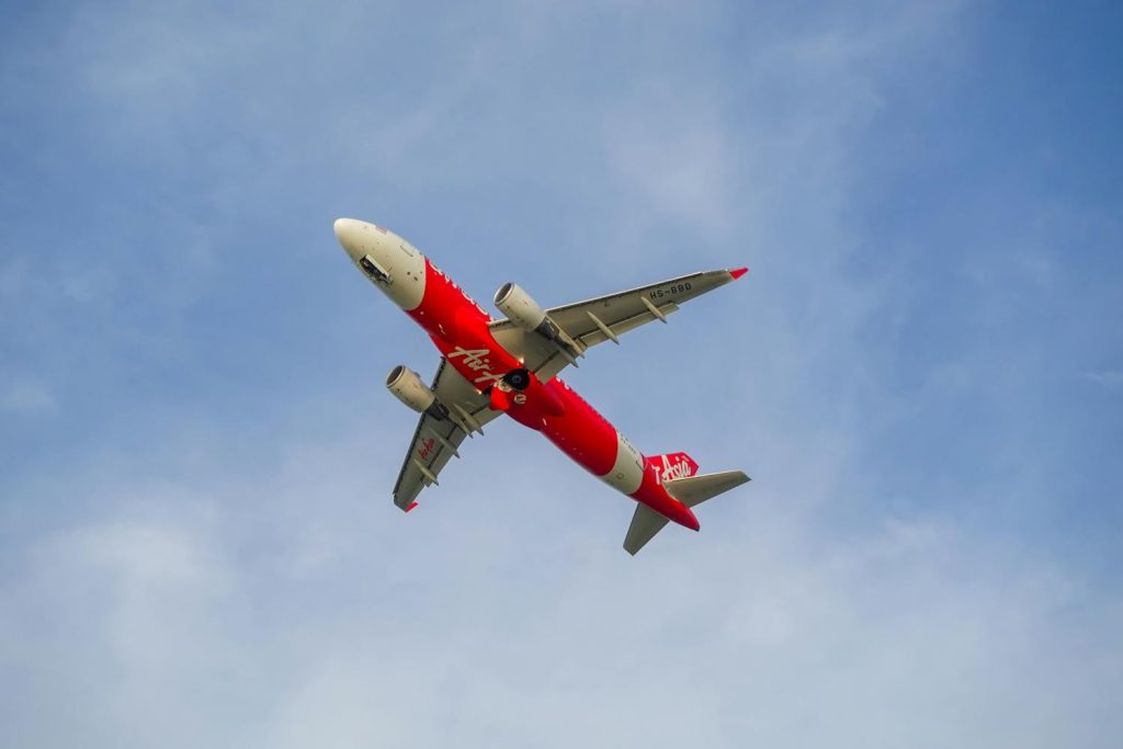 AirAsia plane in the sky