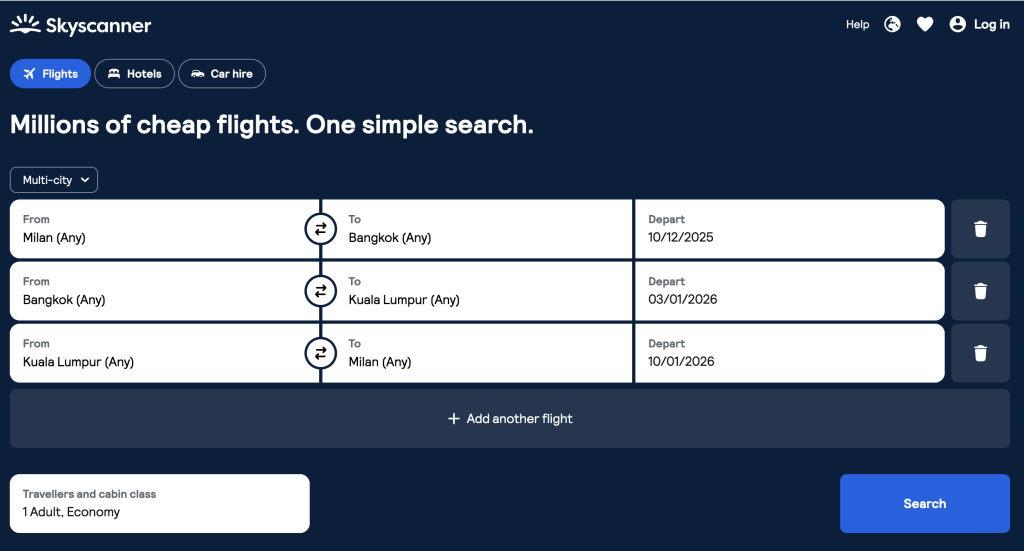 Multi City Flights with Skyscanner