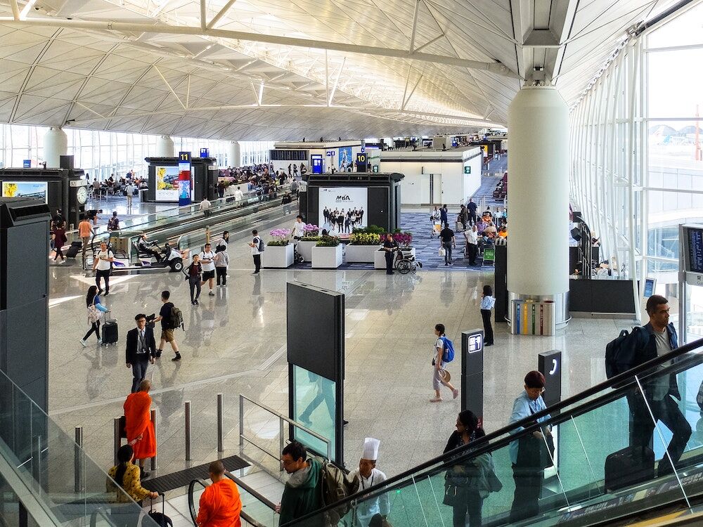 People at Hong Kong Airport