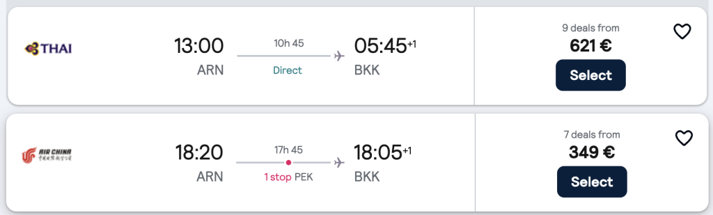 Stockholm - Bangkok Flights