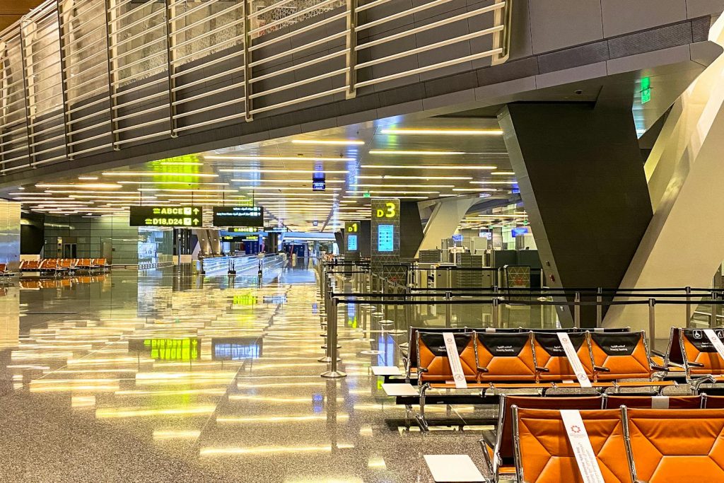 Airport gate and chairs